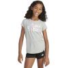 imageadidas Girls Short Sleeve Cotton Essential TShirt TopGrey Heather Pink Multi