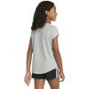imageadidas Girls Short Sleeve Cotton Essential TShirt TopGrey Heather Pink Multi