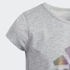imageadidas Girls Short Sleeve Cotton Essential TShirt TopMedium Grey Heather