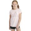 imageadidas Girls Short Sleeve Cotton Essential TShirt TopPink Sparkle