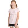 imageadidas Girls Short Sleeve Cotton Essential TShirt TopPink Sparkle