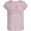 imageadidas Girls Short Sleeve Cotton Essential TShirt TopPink Sparkle
