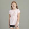 imageadidas Girls Short Sleeve Cotton Essential TShirt TopPink Sparkle