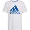 imageadidas Boys Short Sleeve Cotton Camo Bos Logo TShirtWhite With Blue