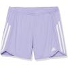 imageadidas Girls Elastic Waistband 3 Stripe Mesh ShortLight Purple