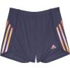 imageadidas Girls Elastic Waistband 3 Stripe Mesh ShortShadow Navy