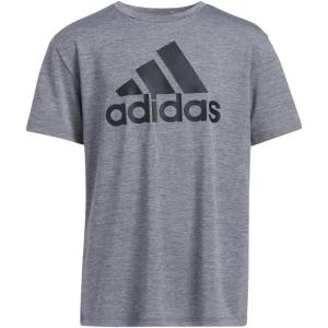 imageadidas Boys Plus Size Short Sleeve Aeroready Performance Logo Tee TShirtCharcoal Grey Heather