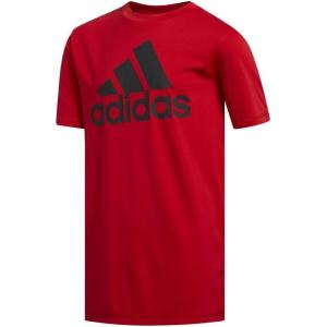 imageadidas Boys Plus Size Short Sleeve Aeroready Performance Logo Tee TShirtScarlet Adi