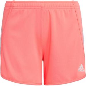 imageadidas Girls Elastic Waistband 3 Stripe Mesh ShortAcid Red