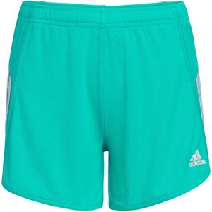 imageadidas Girls Elastic Waistband 3 Stripe Mesh ShortSemi Mint Rush