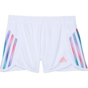 imageadidas Girls Elastic Waistband 3 Stripe Mesh ShortWhite