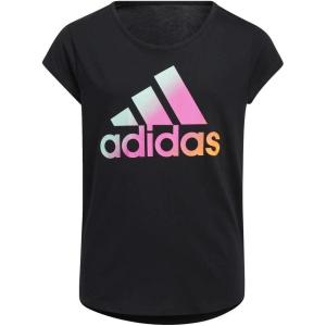 imageadidas Girls Short Sleeve Cotton Essential TShirt TopBlack