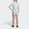 imageadidas Girls Elastic Waistband with Inner Drawcord Woven Athletic ShortsClear Pink