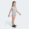 imageadidas girls Graphic Tee ampamp Gym Shorts Tshirt SetGrey With Coral