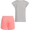 imageadidas girls Graphic Tee ampamp Gym Shorts Tshirt SetGrey With Coral