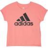 imageadidas Girls Short Sleeve Dolman Waist Heather TeeAcid Red