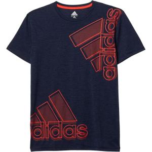 imageadidas Boys Short Sleeve Aeroready Performance Logo Tee TShirtDouble Bos Navy