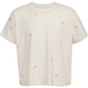 imageadidas Girls Big Short Sleeve Tee TShirtOatmeal Heather