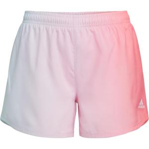 imageadidas Girls Elastic Waistband with Inner Drawcord Woven Athletic ShortsClear Pink
