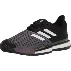 imageadidas Mens Solecourt Clay Primeblue Tennis ShoeBlackWhiteGrey