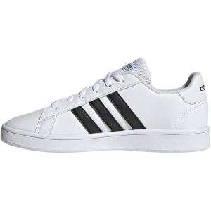 imageadidas UnisexChild Grand Court SneakersCloud WhiteCore BlackCloud White