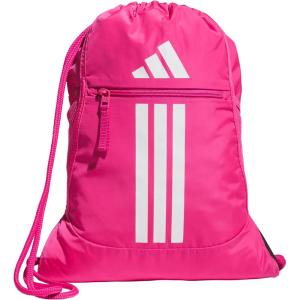 imageadidas Alliance Sackpack Drawstring Backpack Lightweight Small Gym Bag for Women and Men BlackGold MetallicBlack One SizeTeam Shock Pink 2White