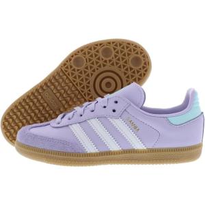 imageadidas UnisexKids Samba Classic Leather Soccer ShoeSilver DawnCrystal WhiteSemi Flash Aquapurple