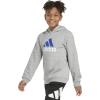 imageadidas Boys Active Sport Athletic Pullover Hooded SweatshirtHeather Grey Blue Bos