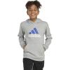 imageadidas Boys Active Sport Athletic Pullover Hooded SweatshirtHeather Grey Blue Bos