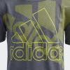 imageadidas Boys Big Kids Short Sleeve AEROREADY Performance Logo Tee TShirt Statement Bos Dark Grey Large
