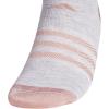 imageadidas Kids No Show Socks 6Pack  Superlite Breathable Youth Ankle SocksCool Light HeatherWhiteBlack Shiny NylonGirls