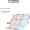imageadidas Kids No Show Socks 6Pack  Superlite Breathable Youth Ankle SocksHalo Mint GreenLight PinkOrange TintGirls