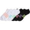 imageadidas Kids No Show Socks 6Pack  Superlite Breathable Youth Ankle SocksWhiteHaze CoralClear Aqua BlueGirls