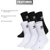 imageadidas Originals Unisex child Athletic Cushioned Crew Socks OG 6 pairs durable breathableWhiteBlackOg