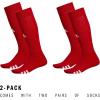 imageadidas Rivalry Soccer Socks 2Pack OverTheCalf Athletic Fit for Men ampamp WomenPower RedWhite
