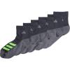 imageadidas Unisex Kids Quarter Ankle Socks for Boys and Girls Youth 6Pack Athletic Cushioned and Comfortable DiscontinuedOnix GreySignal GreenTeam Royal BlueStripe