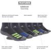 imageadidas Unisex Kids Quarter Ankle Socks for Boys and Girls Youth 6Pack Athletic Cushioned and Comfortable DiscontinuedOnix GreySignal GreenTeam Royal BlueStripe