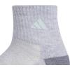 imageadidas Unisex Kids Quarter Ankle Socks for Boys and Girls Youth 6Pack Athletic Cushioned and ComfortableCool Light HeatherGreySemi Flash Aqua BlueGirls