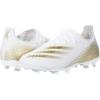 imageadidas UnisexChild X Ghosted3 Soccer ShoeWhiteMetallicgold MelangeGreyfirm Ground