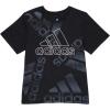 imageadidas Boys MoistureWicking Athletic TShirt Allover Bos Short Sleeve Tee