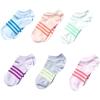 imageadidas Kids No Show Socks 6Pack  Superlite Breathable Youth Ankle SocksGlow BlueGlow PinkAero GreenGirls