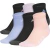 imageadidas Unisex Kids Quarter Ankle Socks for Boys and Girls Youth 6Pack Athletic Cushioned and ComfortableBlackPreloved PurpleIce LavenderGirls
