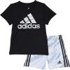 imageadidas boys Short Sleeve Tshirt and Printed Shorts 2piece SetBlack