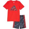 imageadidas boys Short Sleeve Tshirt and Printed Shorts 2piece SetVivid Red