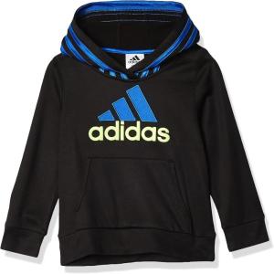 imageadidas Boys Active Sport Athletic Pullover Hooded SweatshirtBlackBlue