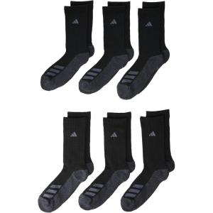 imageadidas Boys Cushioned Mixed Crew 6Pack Little KidBig KidAdultBlackOnix GreyNight Grey