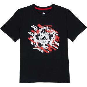 imageadidas Boys Short Sleeve Cotton Soccer Sports Ball Screen TShirt