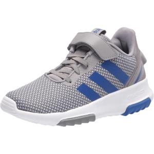 imageadidas Girls Racer TR21 Tennis SneakersGreyTeam Royal BlueHalo Silver Cross Strap