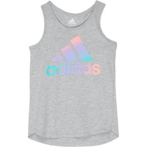 imageadidas Girls Sleeveless Curved Hem TankMedium Grey Heather