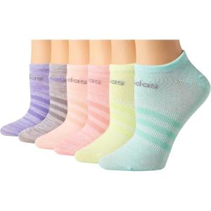 imageadidas Kids No Show Socks 6Pack  Superlite Breathable Youth Ankle SocksEasy GreenLight Flash OrangeLight Flash PurpleGirls